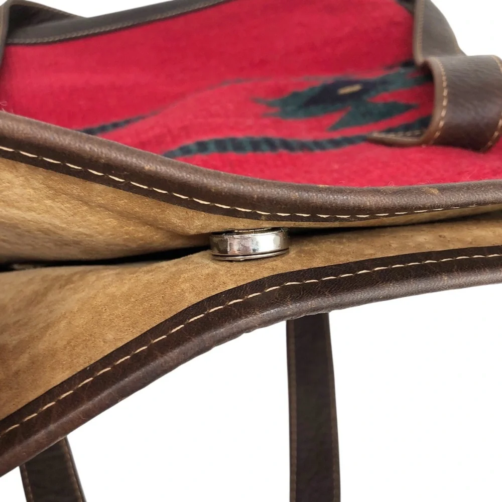 Born Textile Wool and Leather Western Aztec Print Handbag Purse‎ Tote